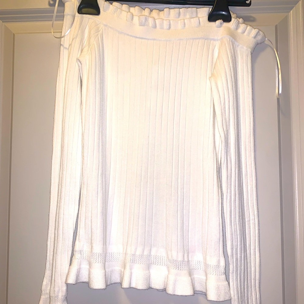 Miss Selfridges Off the shoulder off white top